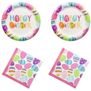 AOTA Holiday Easter Party Supplies, Double Set (Includes 36 Paper Plates & 36 Party Napkins)