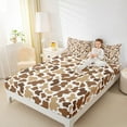 thumbnail image 4 of Manfei Milk Cow Print Bed Sheets,Kawaii Cattle Animal King Sheets,Brown Beige Sheet Set For Boys Kids,Super Cozy Room Decor,4 Pieces, 4 of 7