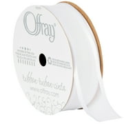 Offray Ribbon, White 7/8 inch Arabesque Ribbon, 9 feet