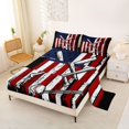 thumbnail image 2 of Manfei Boys Baseball Queen Sheets,Grunge American Flag Queen Sheet Sets,Sports Theme Decor,4pcs,1 Flat Sheet, 1 Fitted Sheet and 2 Pillowcases, 2 of 6