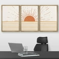 thumbnail image 2 of wall26 Framed Canvas Print Wall Art Set Mid-Century Ocean Sunset Sun Horizon Nature Abstract Illustrations Modern Art Bohemian Decorative for Living Room, Bedroom, Office - 24"x36"x3 Natura, 2 of 5