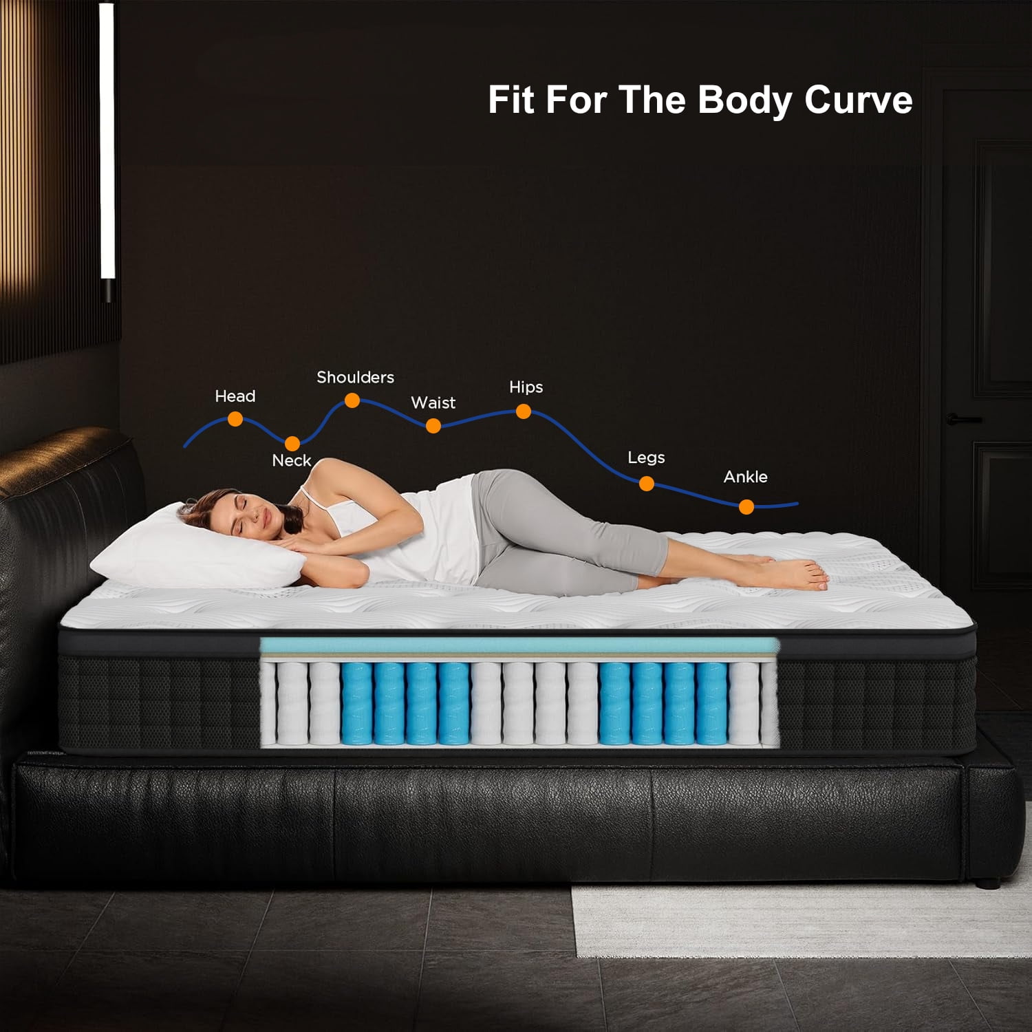 MRH 10 inch Twin Mattress, Memory Foam & Spring Hybrid Medium Comfort Twin Size in a Box,Adult