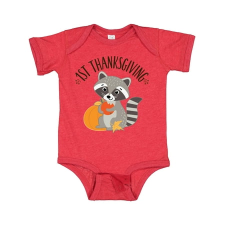 

Inktastic 1st Thanksgiving Holiday Raccoon Gift Baby Boy or Baby Girl Bodysuit