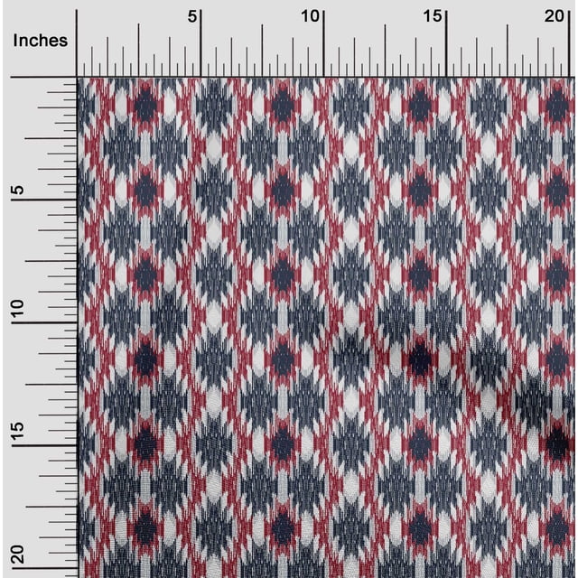 oneOone Tissu Tabby en Soie Aztec Ikat Décor Tissu Imprimé BTY 42 Pouces de Large