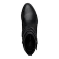 thumbnail image 3 of SUN STONE Womens Black Buckled Straps Pull Tab At Heel Cushioned Saandis Round Toe Block Heel Zip-Up Booties 5.5 M, 3 of 4