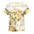 thumbnail image 4 of OIOLOYJM Post Shoulder Surgery Shirts for Women Cute Print Tear Away Recovery Comfortable Full Open Side Snap T Shirts with Pocket Short-Sleeve Adaptive Chemo Port Lounge Clothing Yellow S, 4 of 7