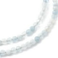 thumbnail image 3 of 3 pc Natural Aquamarine Beaded Necklaces with Golden Plated Brass Chain Extender and Spring Ring Clasps Golden 17.32~17.52 inch(44~44.5cm), 3 of 4