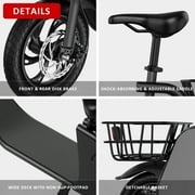 Windhorse C2-BLK Urban Cruiser 450W Brushless Motor Foldable Electric Scooter for Adults with Seat and Carry Basket (Black)