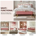 thumbnail image 6 of Yaheetech Velvet Upholstered Button Tufted Footstool Bench for Bedroom, Pink, 6 of 6