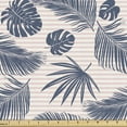 thumbnail image 1 of Tropical Sofa Upholstery Fabric by the Yard, Rainforest Island Vibes Monstera Banana Palm Leaves on Stripes Modern, Decorative Fabric for DIY and Home Accents, Slate Blue Pale Pink by Ambesonne, 1 of 5