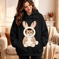 thumbnail image 2 of DHFJKG Women's Hoodie With Pet Pouch, Cute Rabbit Graphic Pet Holder Zipper Pocket Carries Pullover, 2 of 4