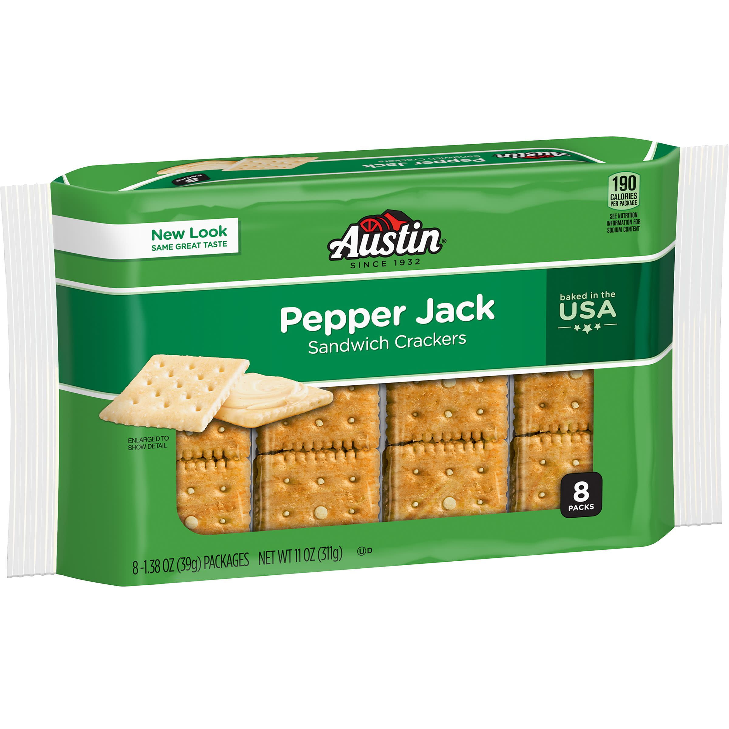 Austin Pepper Jack Cracker Snack Sandwiches 11 oz 8 ct
