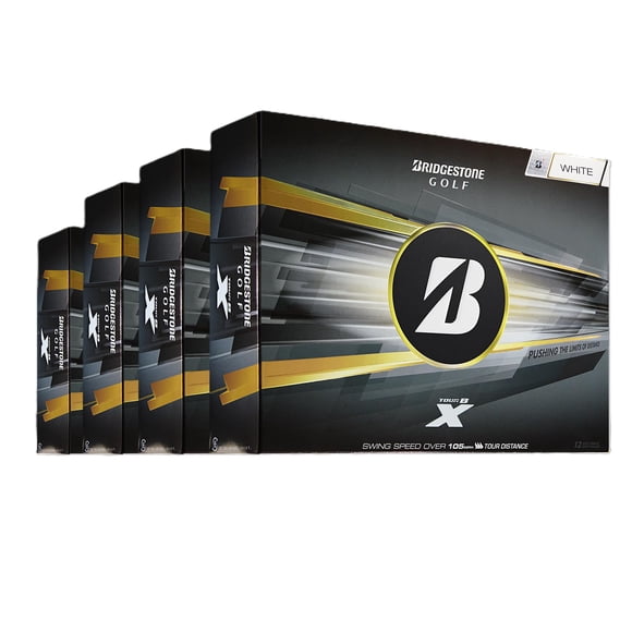 Pelotas de golf Bridgestone Tour B X White, paquete de 4 docenas