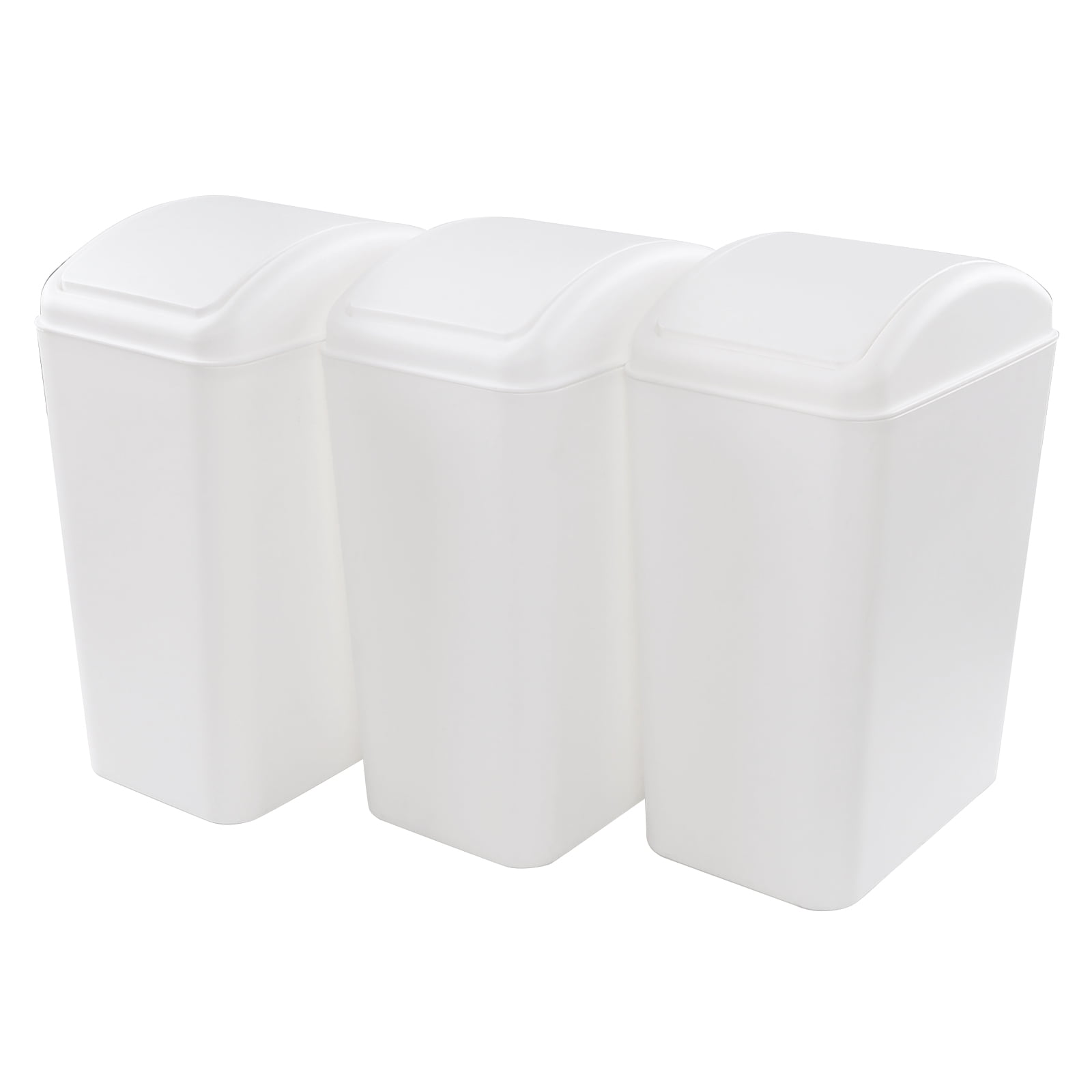 Idomy 3Pack 4.5 Gallon Plastic SwingTop Garbage Can, Trash Can with