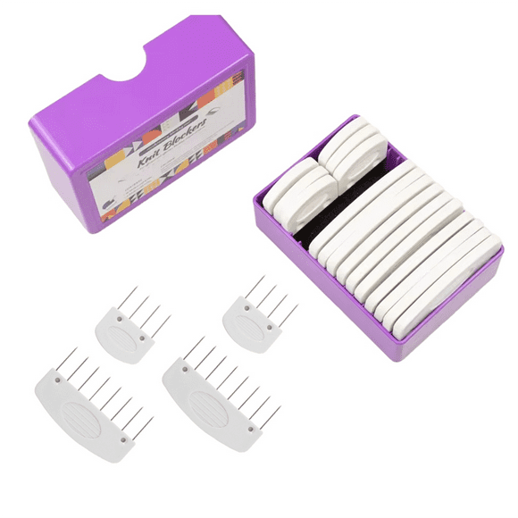 20Pcs Knit Blockers Set Stainless Steel Knitting Blocking Combs and Pin with 2 Sizes for DIY Knit Crocheting Supplies