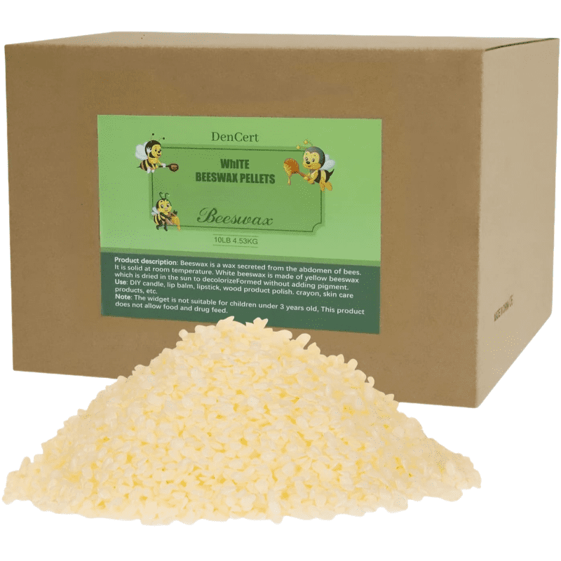 Enkaustikos White Beeswax - 10 Lb Box, USP Pharmaceutical Grade For Candles & Crafts