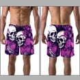 thumbnail image 3 of luoweisi Men's Beach Shorts Quick Dry Swim Trunks with Mesh Lining Couple Skulls M, 3 of 5
