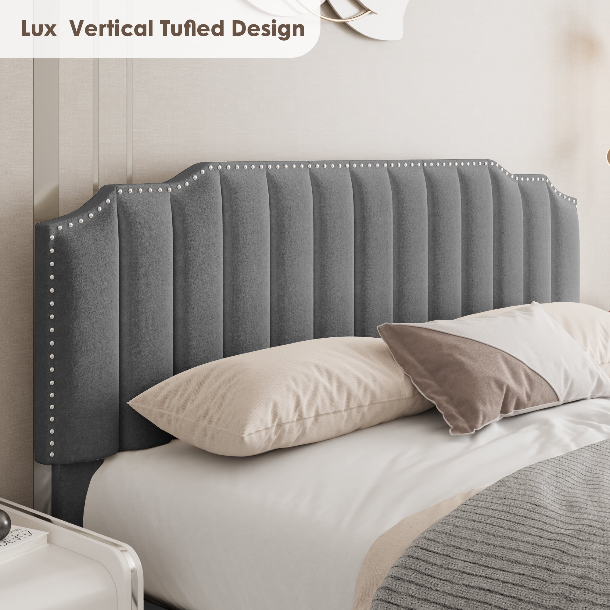 Miniyam Full Size Contemporary Platform Bed with Lift-Up Storage for Adult, Gray