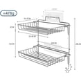 thumbnail image 3 of Estante de acero inoxidable para baño con ganchos, estante de almacenamiento plegable, artículos de tocador, estante sin perforaciones para el hogar, 3 of 4