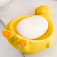 thumbnail image 3 of Jabonera, bonita jabonera con forma de pato y desagüe, jabonera con drenaje automático, bandeja para jabón para ducha o baño, color amarillo, 3 of 4