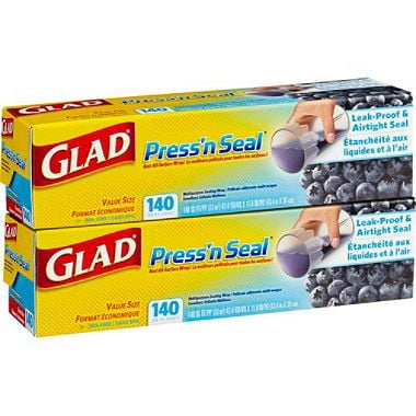 Glad Press N Seal Plastic Wrap 140 Sq Ft Roll 2 Ct Walmart Com Walmart Com