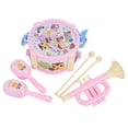 thumbnail image 2 of Juguetes de Instrumentos Educativos Ticfox Tambor Martillo de Arena Trompeta Rosa, 2 of 14