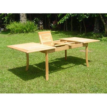Large double extension 94  Rectangle Dining Table Outdoor Patio Grade-A Teak Wood WholesaleTeak #WMDT94R