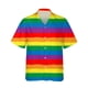thumbnail image 3 of Camisetas con la bandera del arcoíris LGBT para hombres y mujeres, camisetas con estampado 3D, personalidad, solapa fresca, botón único, blusas de verano de manga corta, 3 of 5