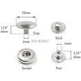 thumbnail image 4 of CRAFTME STUDIO 10 mm Silver Snap Buttons S-Spring Socket Popper Fasteners for Jacket, Bag and Canvas Closures, 50 Sets VT2, 4 of 5