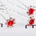 thumbnail image 4 of 60 pcs Accessoires Fête Rose Femmes en Forme d'Accessoiresépingles de Mariée Rouges Clips en Métal en Strass U-Forme Dames Conception d'Anniversaire Cristal Rouge U Fleur pour les Cheveux de Mariage, 4 of 5