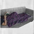thumbnail image 5 of Floral Soft Flannel Fleece Throw Blanket, Violet Tones Grungy Look Flower Print Wild Rose, Cozy Plush for Indoor and Outdoor Use, 50" x 70", Purple Multicolor, by Ambesonne, 5 of 5