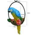 thumbnail image 7 of Happy Date Patio Home Garden Hanging  Macaw Parrot Perching on Branch in Metal Round Ring Figurine Sculpture Nature Lovers Tropical Bird Collectors Decor 7.28" H, 7 of 7