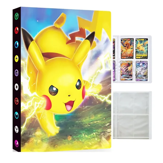 Classeur d'Album de Cartes à Collectionner, Chemise de Protection Album de Cartes de Collection, Classeur de Cartes à Collectionner, 4 Pochettes avec 30 Pages Capacité de 240 Cartes à Collectionner, Cadeau pour Enfants-FL1