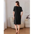 thumbnail image 4 of EKOUAER Women Zipper Robe Short Sleeves House Coat Zipper Front Bathrobe Sleepwear with Pockets Housecoat Nightgown, 4 of 6