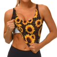 thumbnail image 2 of Sikiie Red Black Plaid Sunflower Print Strappy Sports Bra for Women Padded Push Up Sports Bra Athletic Running Sports Bra Workout Bra Yoga Bra, 2 of 5