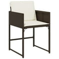 thumbnail image 5 of vidaXL 9 Piece Patio Dining Set with Cushions Brown Poly Rattan, 5 of 11