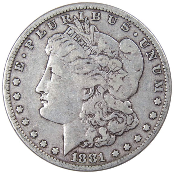 1881 Morgan Dollar F Fine 90% Silver $1 US Coin Collectible