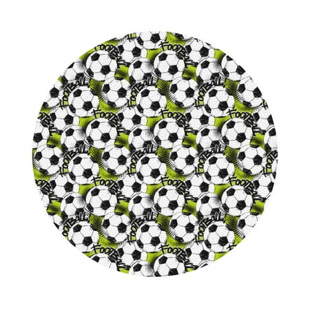 

Zeuib Soccer and Football Print Set of 6 Coasters for Drinks Glass & Cups Stain Protection Table Coaster Set Decorative Coffee Cup Coasters Housewarming Gift for Home Decor Round Shape