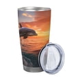thumbnail image 2 of KLL Sunset Dancing Dolphin B Print 40oz Stainless Steel Insulated Car Cup with Spillproof Lid - Keep Your Drink Hot or Cold on the Go-Without Straw, 2 of 8