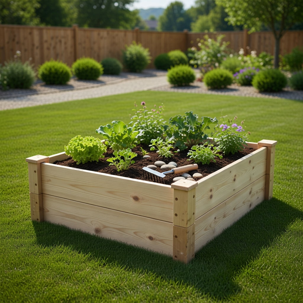 Topcobe 3-Tier Wooden Raised Garden Bed with Open-Ended Base, Planters for Outdoor Plants, Raised Garden Beds Outdoor, Natural