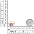 thumbnail image 3 of Gem Stone King 2.53 Cttw Purple Amethyst and White Diamond 18K Yellow Gold Plated Silver Ring for Women | Three Stone Wedding Engagement Anniversary Promise Ring for Women  | Size 7, 3 of 5
