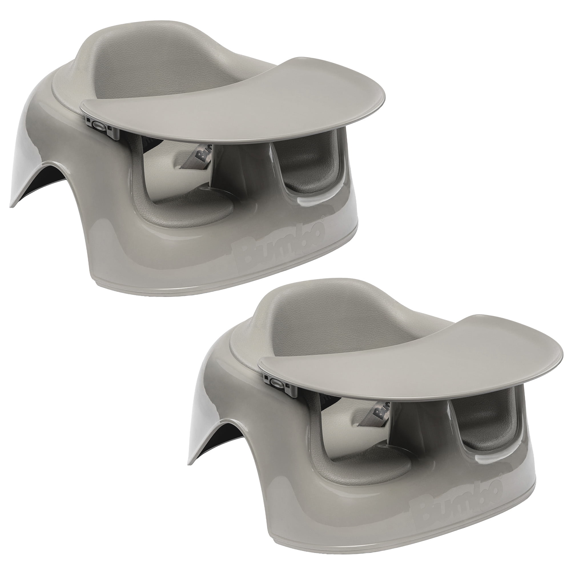 Bumbo Plastic Floor Seat Lite Baby Chair with Removable Tray, 3-12 Months, Breige, 2 Pack