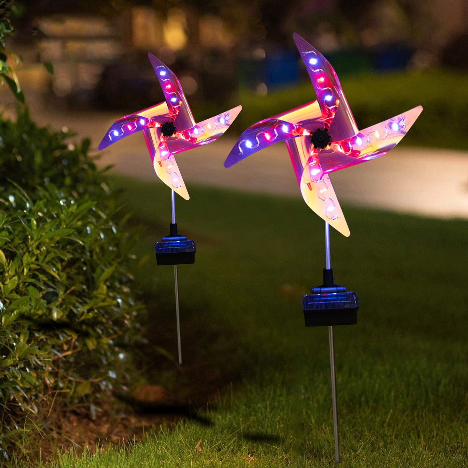 Solarera 2 Pack Garden Pinwheel Solar Wind Spinner Lights, Decorative