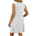 thumbnail image 5 of Odbmxy Sleeveless Womens Mini Dress Sundress V-Neck Woman Dresses Plus Size Holiday Pockets Tank Polka Dots Loose Dresses,White L, 5 of 7