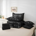 thumbnail image 6 of Feelyou Retro Black Bowknot Comforter Set 7pcs, Western Damask Flower King Bedding Sets, 6 of 8