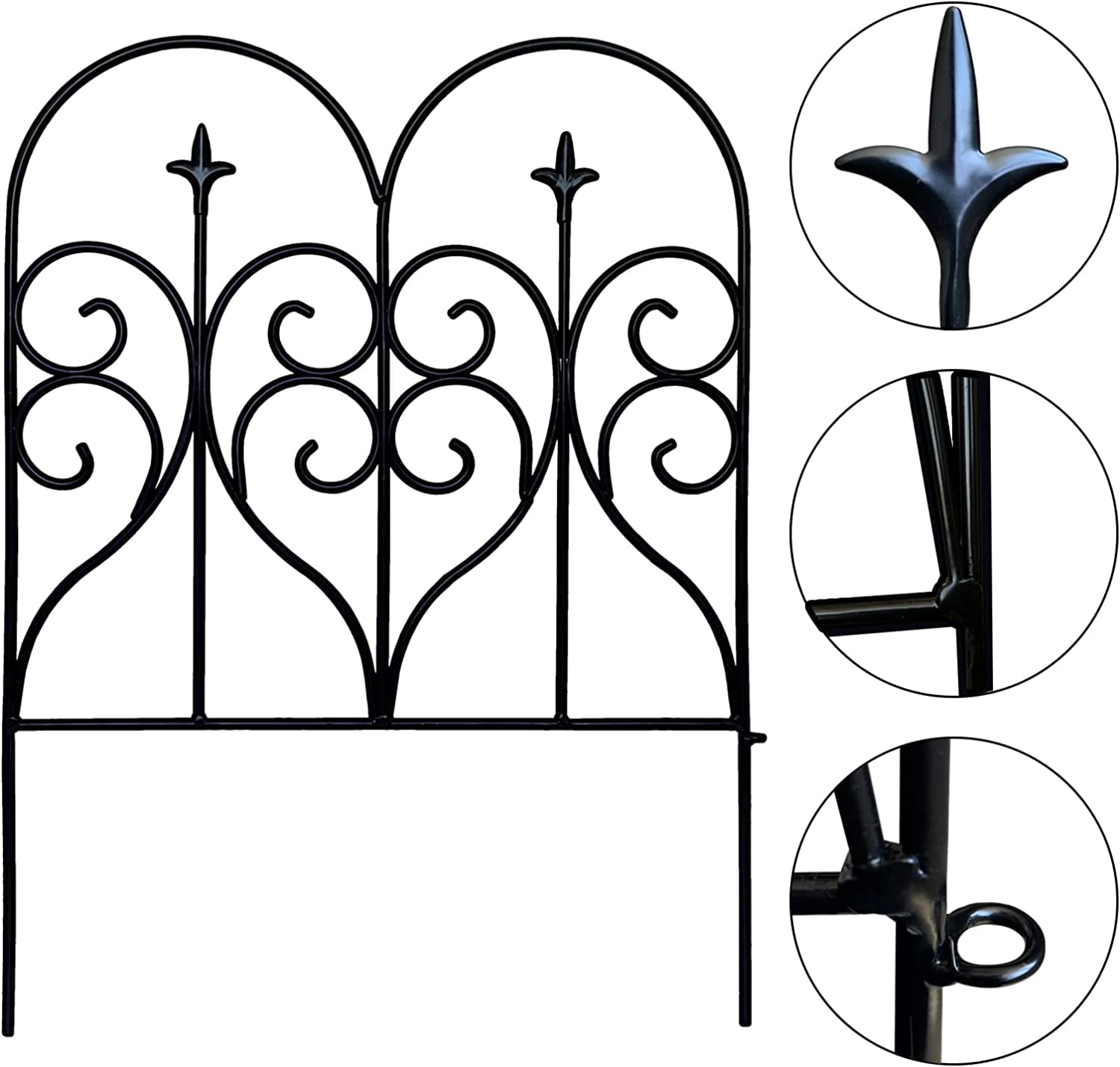 Decorative Garden Fence 32 in High x 10 ft Long Outdoor Rustproof Metal Pet Barrier for Yard  Flower Bed