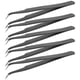 thumbnail image 5 of Pinzas de acero inoxidable antiestáticas para coser, accesorios de costura, 5 unidades, cabeza curvada negra, 5 of 14