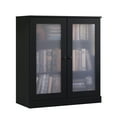 thumbnail image 5 of Palace Imports 100% Solid Wood 3-shelf Bookcase with Adjustable Shelves and Frosted Glass Doors, Black, 5 of 5
