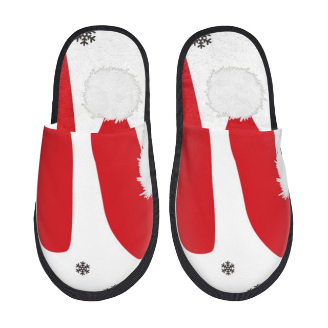 Fotbe HOHOHO Christmas Pantuflas Peludas para Mujer con Estampado, Zapatillas de Peluche, Zapatos de Invierno para Casa, Uso Interior y Exterior-Medium