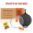 thumbnail image 3 of NutriChef 12" Pre Seasoned Nonstick Cast Iron Frying Pan with Lid & Handle Cover, 3 of 7